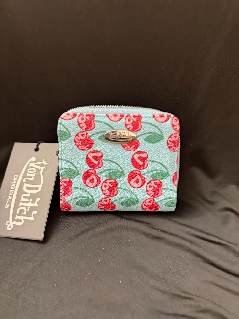 Von Dutch Mint Wallet with Red Cherry Print